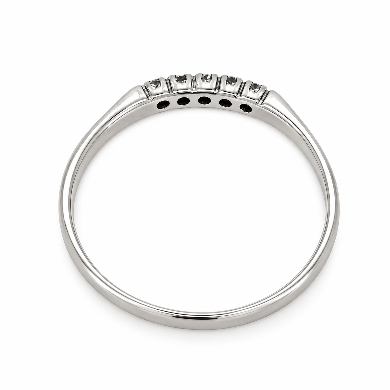 Anello - 9 kt Oro bianco - 0.05ct. tw. Diamante (Naturale) - Made in Italy - Handmade