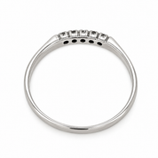Anello - 9 kt Oro bianco - 0.05ct. tw. Diamante (Naturale) - Made in Italy - Handmade