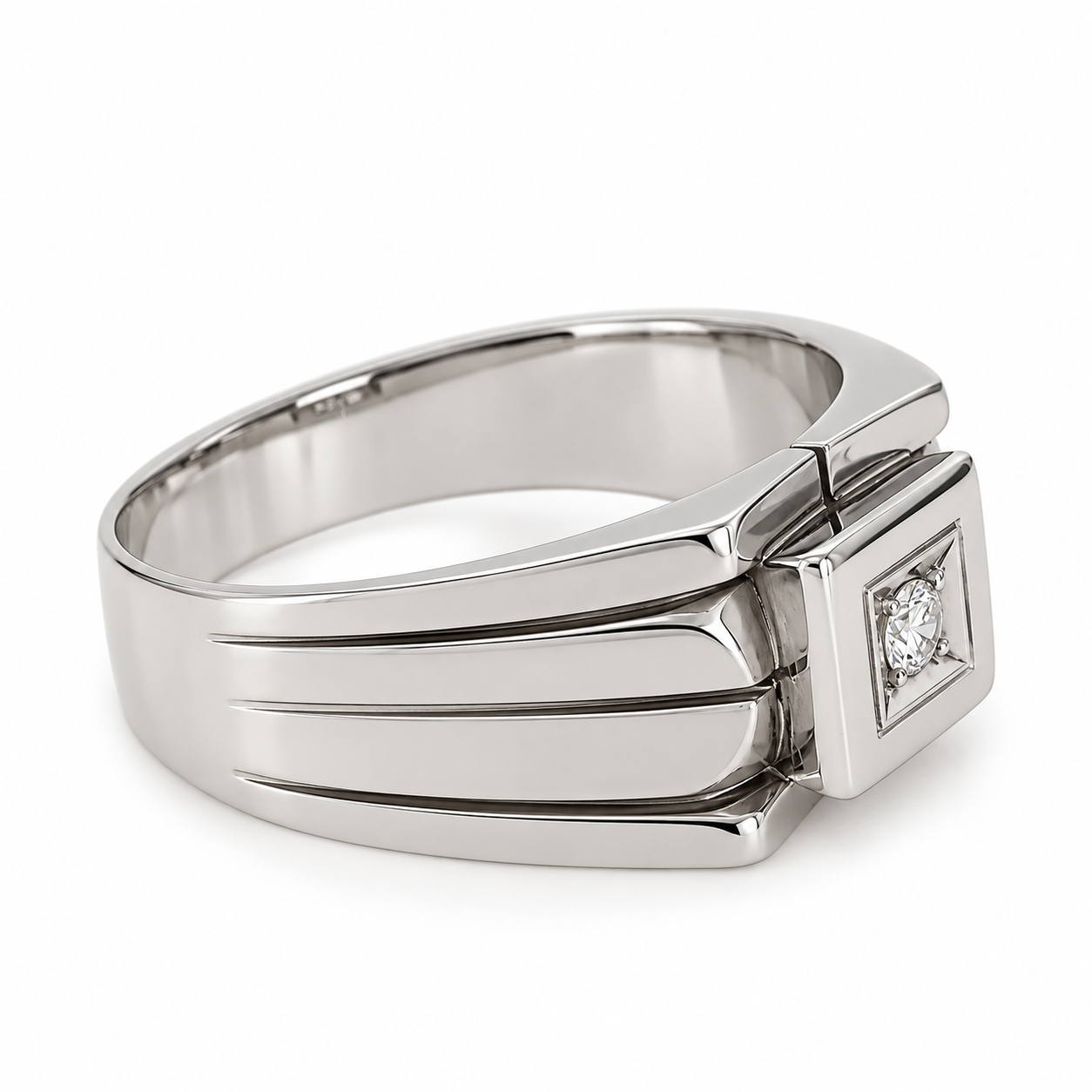 Anello - 18 carati Oro bianco - 0.05ct. tw. Diamante (Naturale) - Made in Italy - Handmade