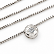 Collana con ciondolo - 18 carati Oro bianco - 0.05ct. tw. Diamante (Naturale) - Made in Italy - Handmade