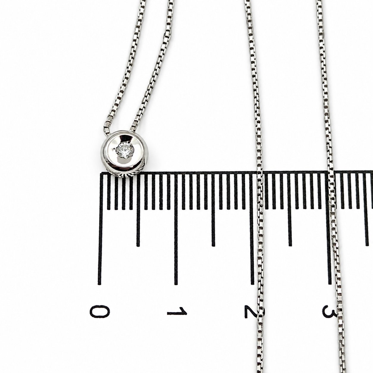 Collana con ciondolo - 18 carati Oro bianco - 0.05ct. tw. Diamante (Naturale) - Made in Italy - Handmade