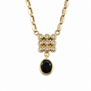 Collana con ciondolo - 18 carati Oro bianco, Oro giallo - 1.33ct. tw. Zaffiro - Diamante - Made in Italy - Handmade