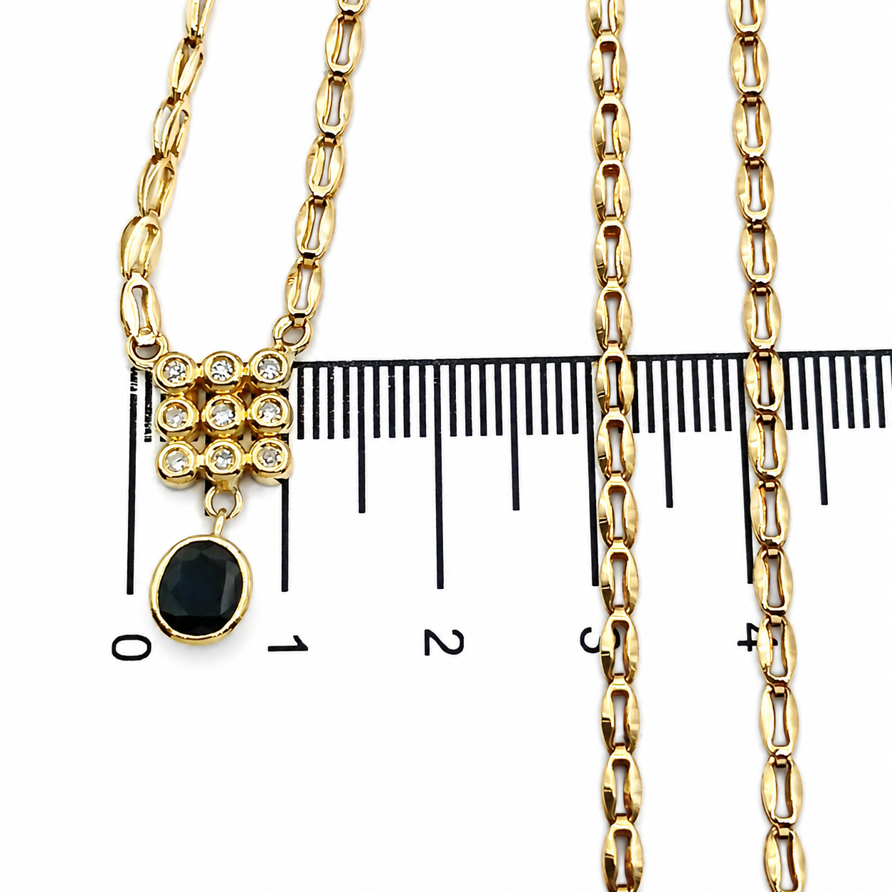 Collana con ciondolo - 18 carati Oro bianco, Oro giallo - 1.33ct. tw. Zaffiro - Diamante - Made in Italy - Handmade