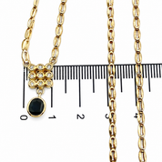 Collana con ciondolo - 18 carati Oro bianco, Oro giallo - 1.33ct. tw. Zaffiro - Diamante - Made in Italy - Handmade