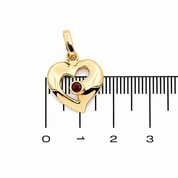 Ciondolo - 18 carati Oro giallo - 0.10ct. tw. Rubino - Made in Italy - HandMade