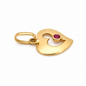 Ciondolo - 18 carati Oro giallo - 0.10ct. tw. Rubino - Made in Italy - HandMade