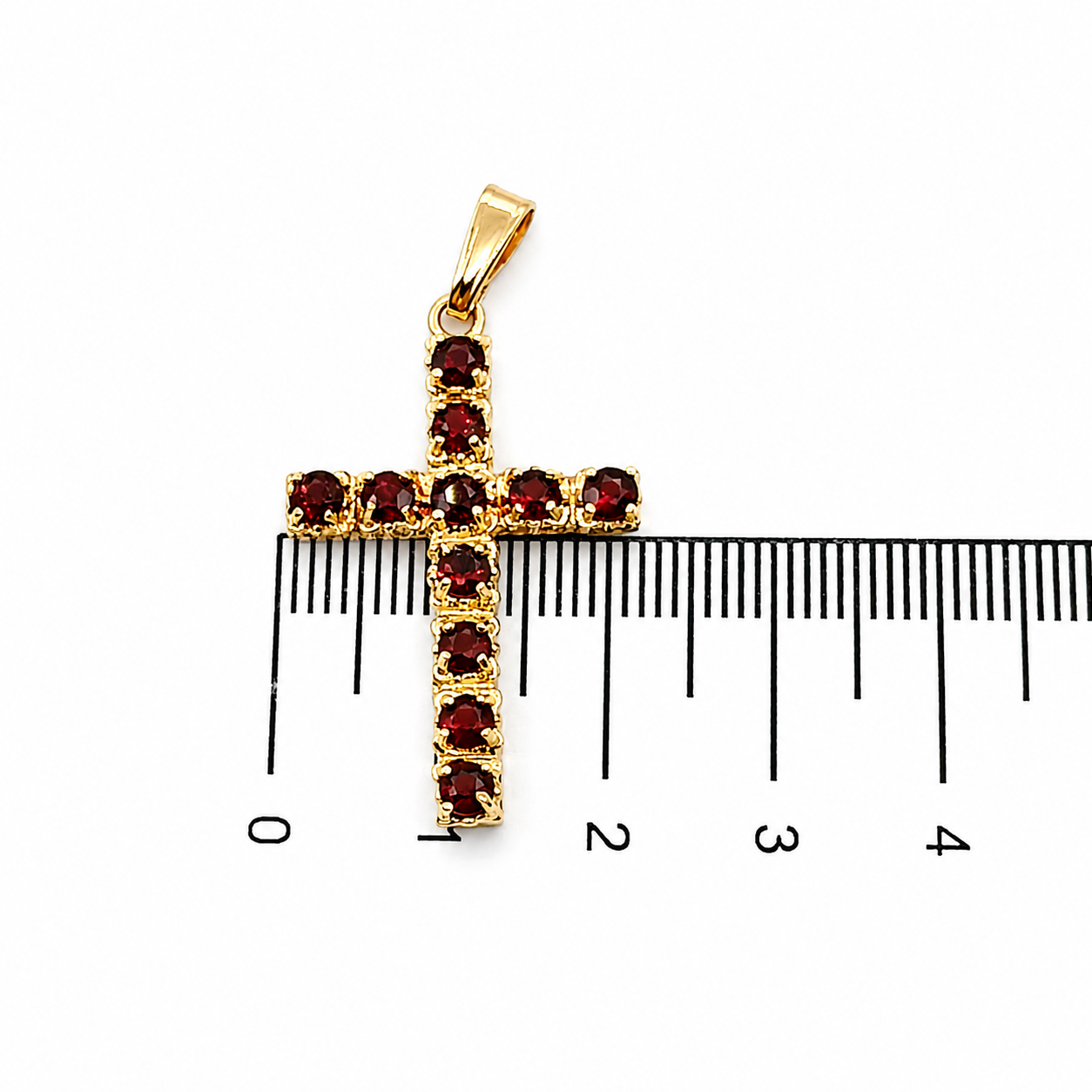 Ciondolo - 18 carati Oro giallo - 1.43ct. tw. Granato - Made in Italy - HandMade