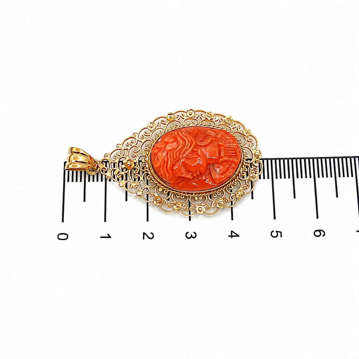 Ciondolo - 18 carati Oro giallo - 4.66ct. tw. Corallo - Made in Italy - Handmade