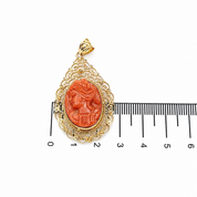 Ciondolo - 18 carati Oro giallo - 4.66ct. tw. Corallo - Made in Italy - Handmade