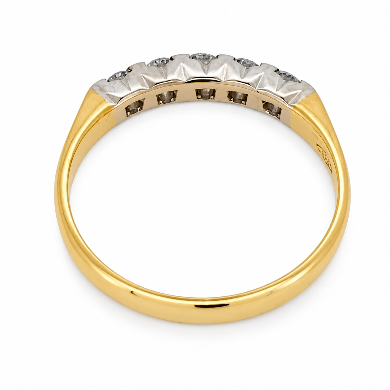 Anello - 18 carati Oro bianco, Oro giallo - 0.125ct. tw. Diamante (Naturale) - Made in Italy - Handmade