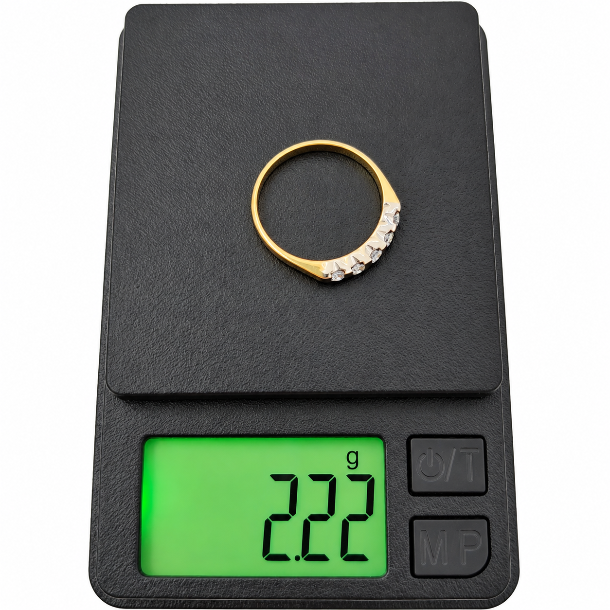 Anello - 18 carati Oro bianco, Oro giallo - 0.125ct. tw. Diamante (Naturale) - Made in Italy - Handmade