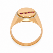 Anello - 18 carati Oro giallo, Oro bianco - 0.12ct. tw. Rubino - Made in Italy - Handmade