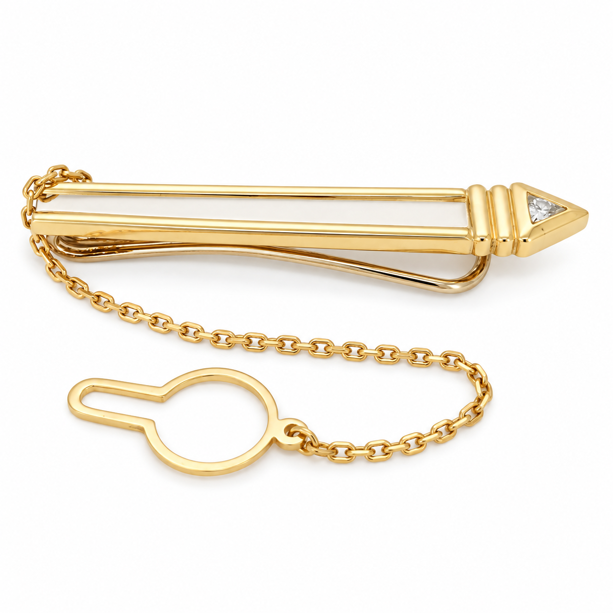 Fermacravatta - 18 carati Oro giallo, Oro bianco - Made in Italy - Handmade