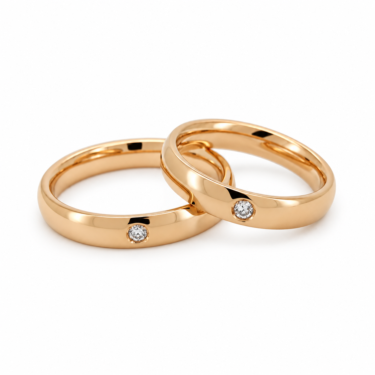 Anello - 18 carati Oro giallo - 0.06ct. tw. Diamante (Naturale) - Made in Italy - Handmade