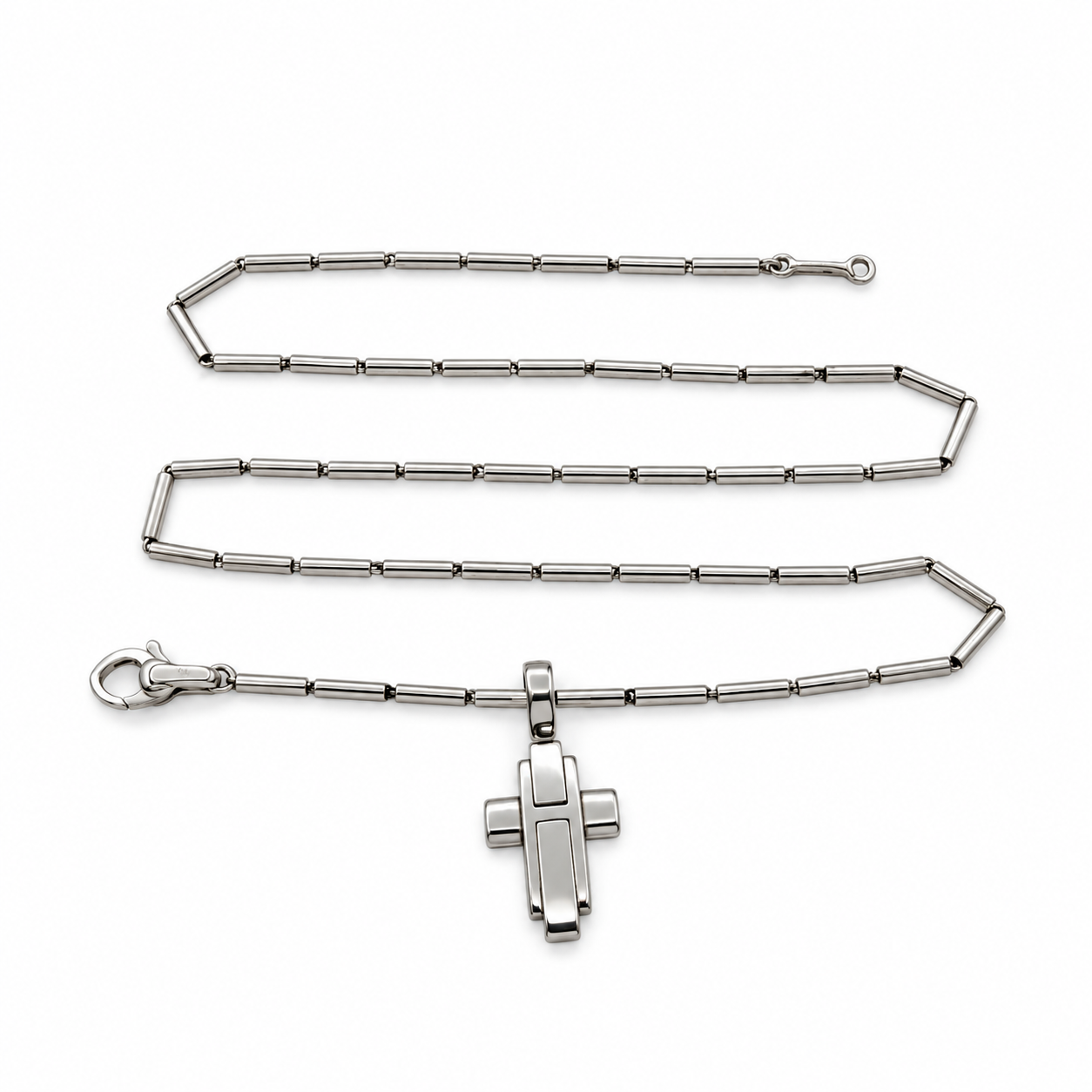 Collana con ciondolo - 18 carati Oro bianco - Made in Italy - HandMade