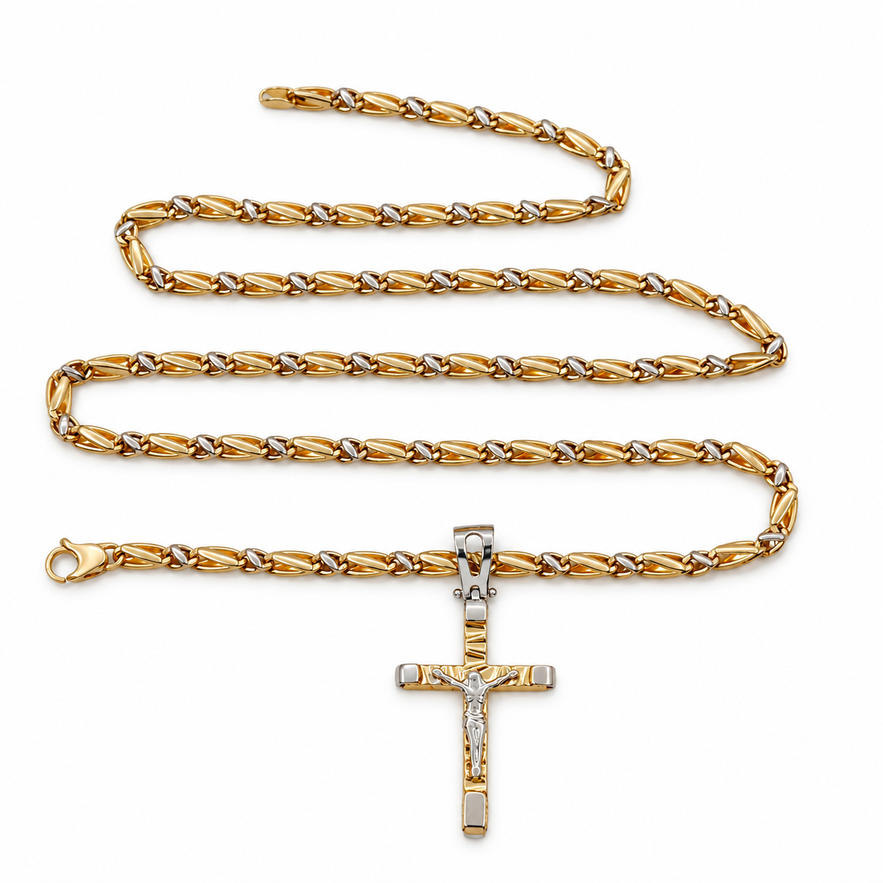 Collana con ciondolo - 18 carati Oro giallo, Oro bianco - Made in Italy - HandMade