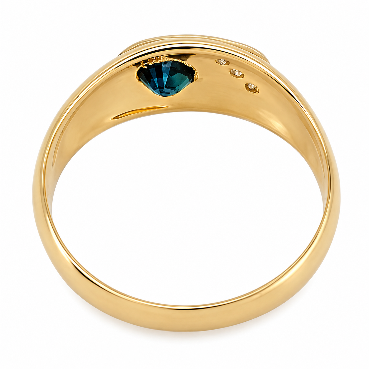 Anello - 18 carati Oro giallo - 0.68ct. tw. Zaffiro - Diamante - Made in Italy - HandMade