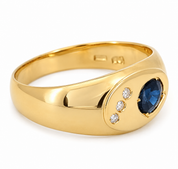 Anello - 18 carati Oro giallo - 0.68ct. tw. Zaffiro - Diamante - Made in Italy - HandMade