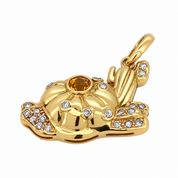 Ciondolo - 18 carati Oro giallo - 0.41ct. tw. Quarzo - Diamante - Made in Italy - Handmade