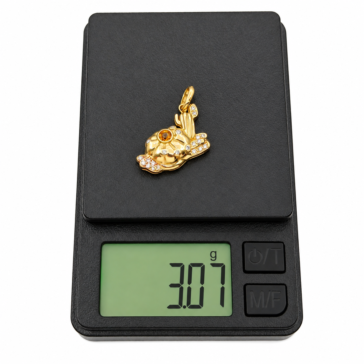 Ciondolo - 18 carati Oro giallo - 0.41ct. tw. Quarzo - Diamante - Made in Italy - Handmade
