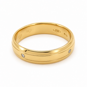 Anello - 18 carati Oro giallo - 0.04ct. tw. Diamante (Naturale) - Made in Italy - Handmade