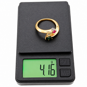 Anello - 18 carati Oro giallo - 0.70ct. tw. Rubino - Zaffiro - Made in Italy