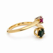 Anello - 18 carati Oro giallo - 0.70ct. tw. Rubino - Zaffiro - Made in Italy