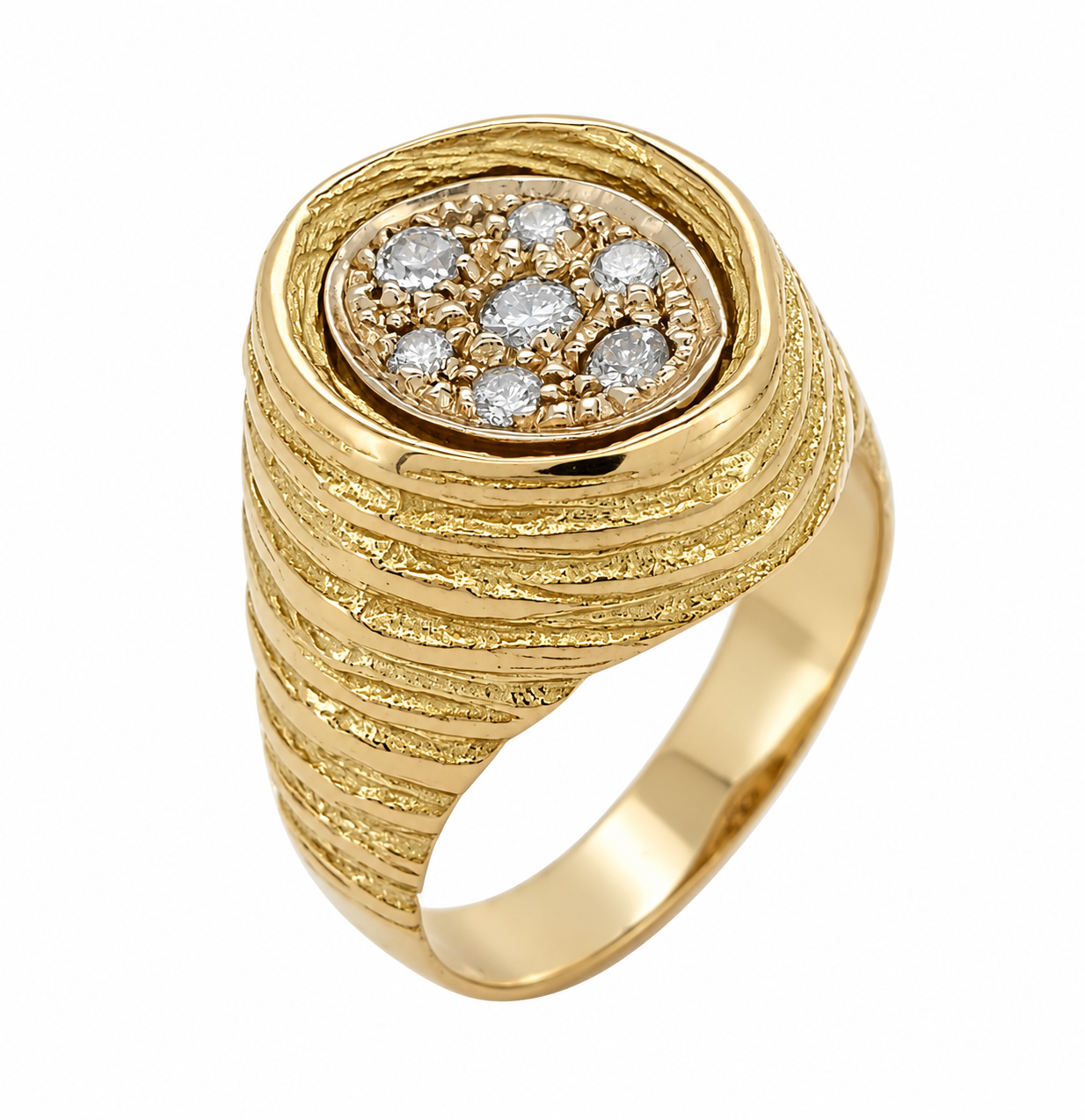 Anello - 18 carati Oro bianco, Oro giallo - 0.21ct. tw. Diamante (Naturale) - Made in Italy - Handmade