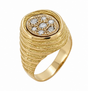 Anello - 18 carati Oro bianco, Oro giallo - 0.21ct. tw. Diamante (Naturale) - Made in Italy - Handmade