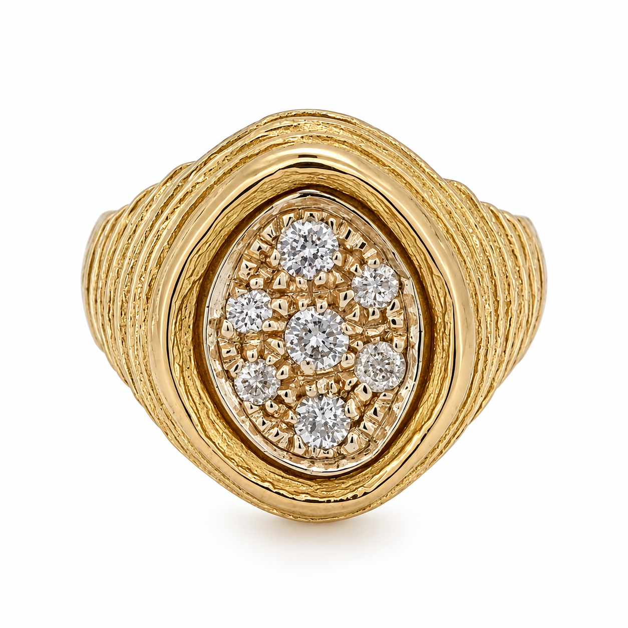 Anello - 18 carati Oro bianco, Oro giallo - 0.21ct. tw. Diamante (Naturale) - Made in Italy - Handmade