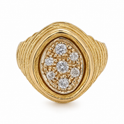 Anello - 18 carati Oro bianco, Oro giallo - 0.21ct. tw. Diamante (Naturale) - Made in Italy - Handmade