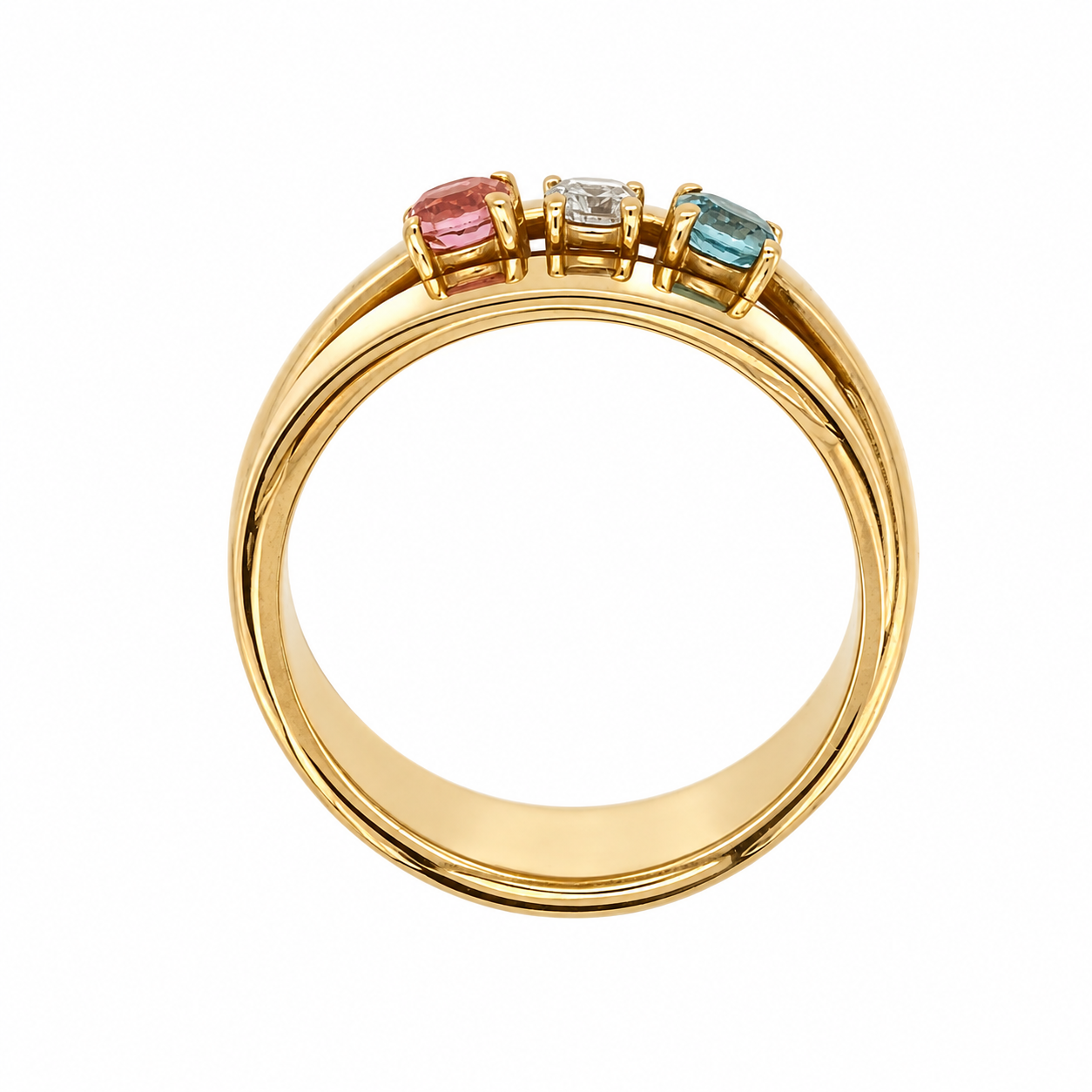 Anello - 18 carati Oro giallo - 0.60ct. tw. Zaffiro - Acquamarina - Made in Italy - Handmade