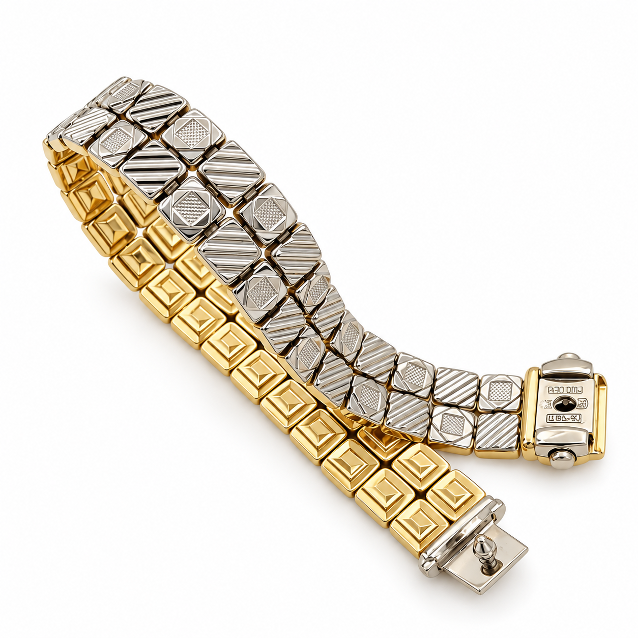 Bracciale - 18 carati Oro giallo, Oro bianco - 0.06ct. tw. Diamante (Naturale) - Made in Italy - HandMade