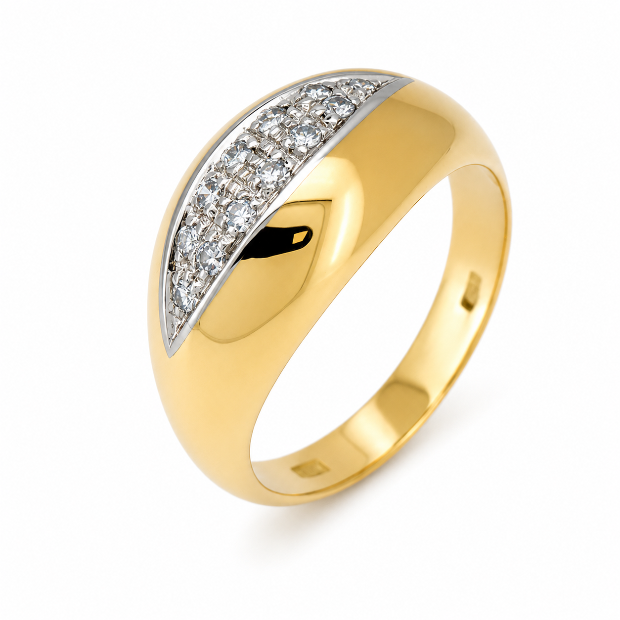 Anello - 18 carati Oro giallo - 0.24ct. tw. Diamante (Naturale) - Made in Italy - HandMade