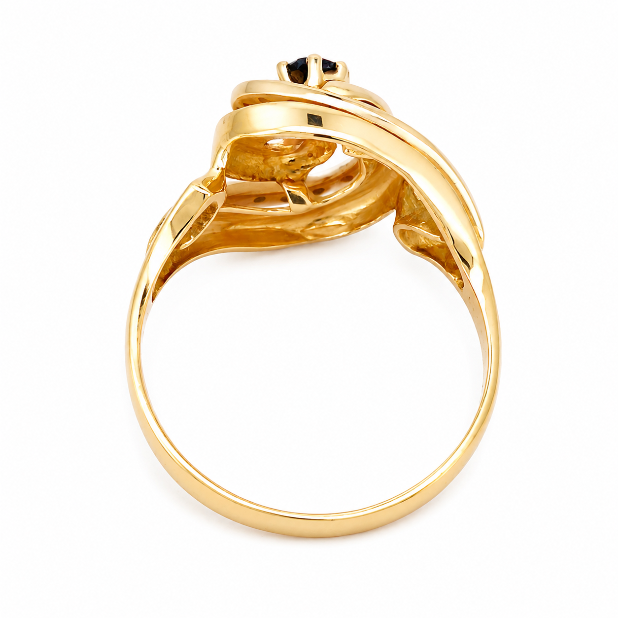 Anello - 18 carati Oro giallo - 0.29ct. tw. Zaffiro - Diamante - Made in Italy - HandMade