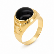 Anello - 18 carati Oro giallo - 1.00ct. tw. Onice - Made in Italy - HandMade