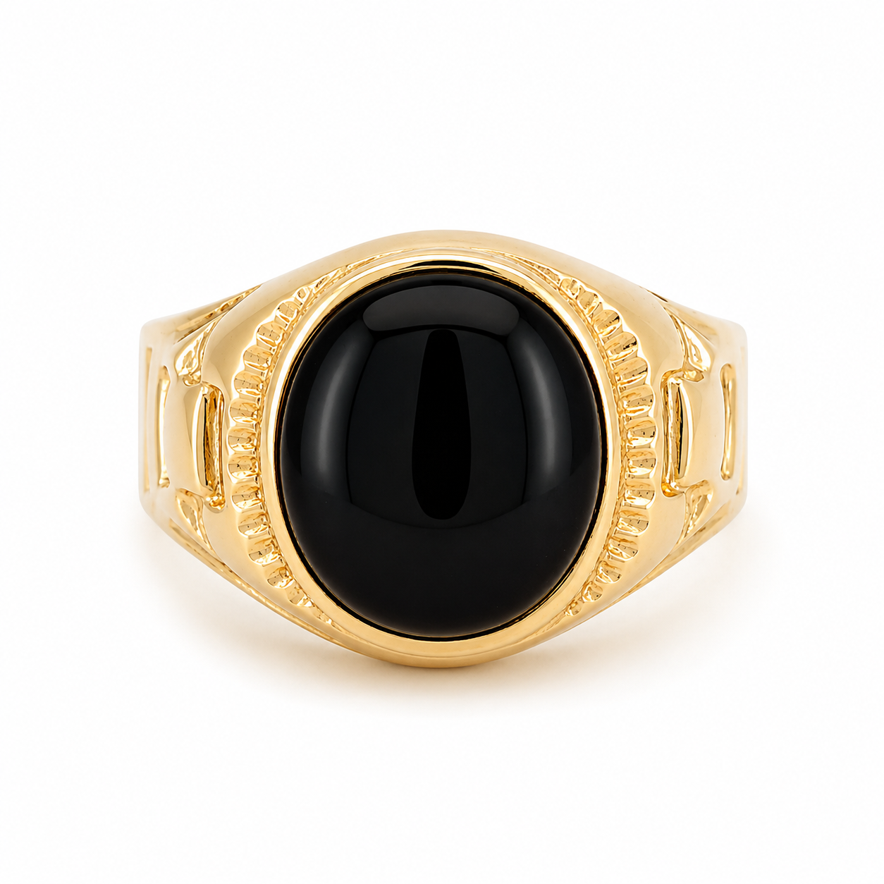 Anello - 18 carati Oro giallo - 1.00ct. tw. Onice - Made in Italy - HandMade