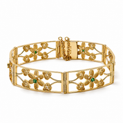 Bracciale - 18 carati Oro giallo - 0.16ct. tw. Smeraldo - Made in Italy - HandMade
