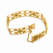 Bracciale - 18 carati Oro giallo - 0.16ct. tw. Smeraldo - Made in Italy - HandMade
