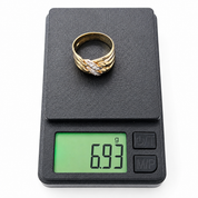 Anello - 18 carati Oro giallo - 0.12ct. tw. Diamante (Naturale) - Made in Italy - HandMade