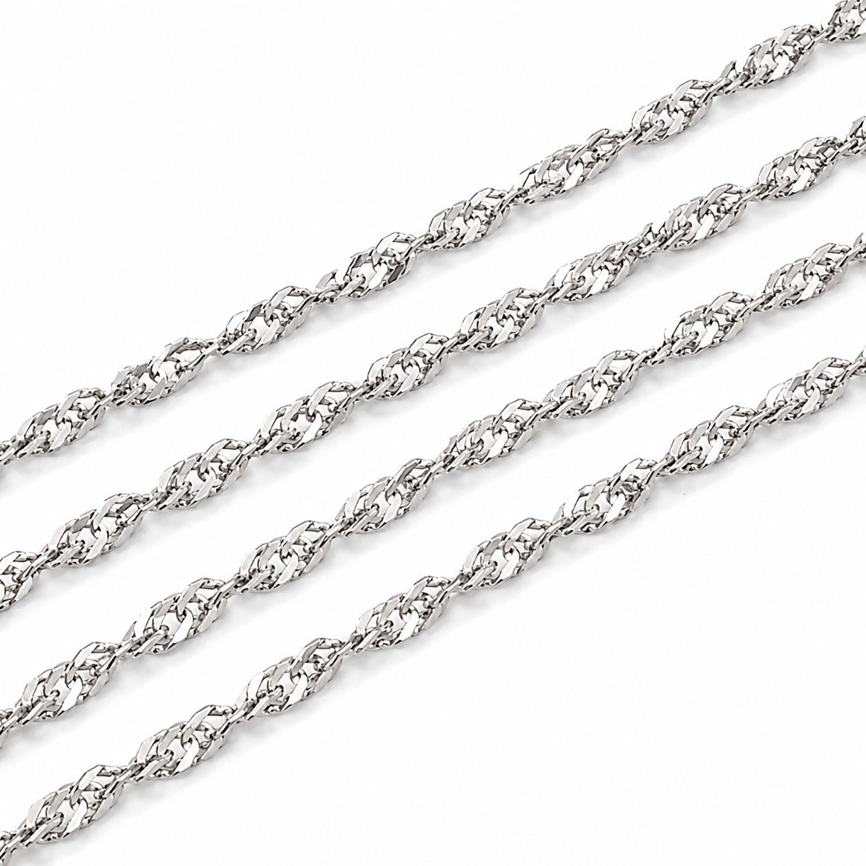 Catenina - 18 carati Oro bianco - Made in Italy - Handmade