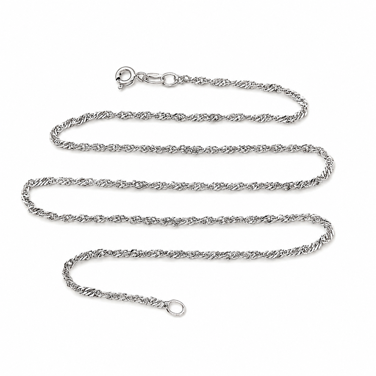 Catenina - 18 carati Oro bianco - Made in Italy - Handmade
