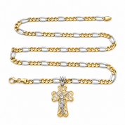 Collana con ciondolo - 18 carati Oro giallo, Oro bianco - Made in Italy - HandMade