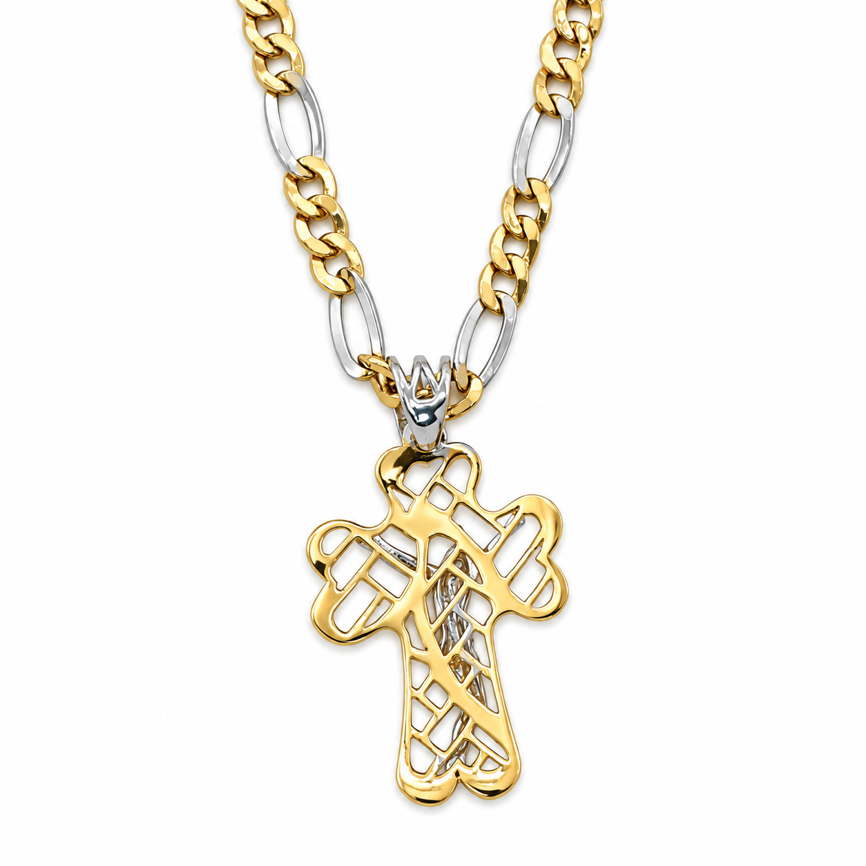 Collana con ciondolo - 18 carati Oro giallo, Oro bianco - Made in Italy - HandMade