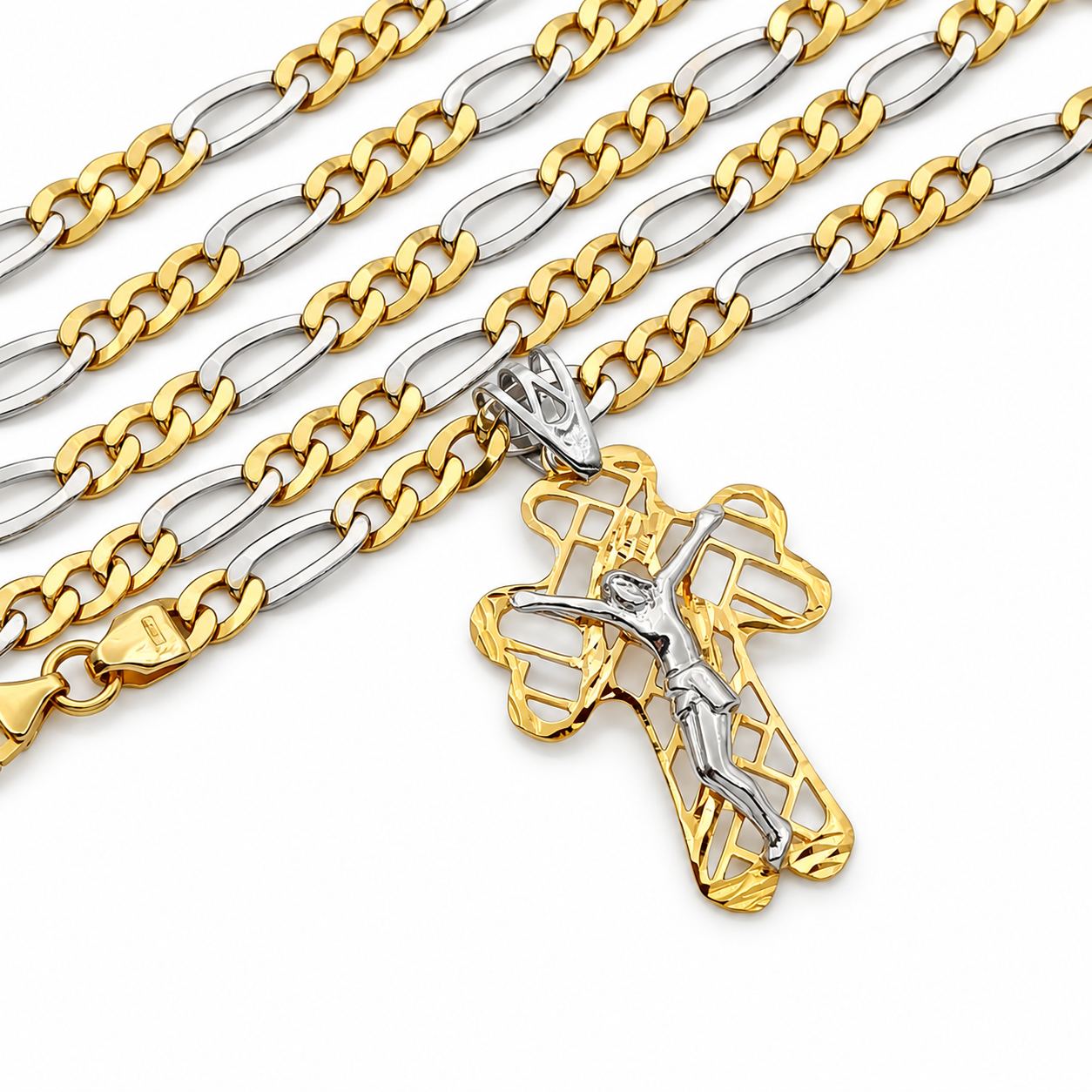 Collana con ciondolo - 18 carati Oro giallo, Oro bianco - Made in Italy - HandMade