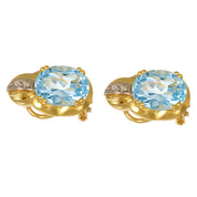 Orecchini - 18 carati Oro giallo, Oro bianco - 8.94ct. tw. Topazio - Diamante