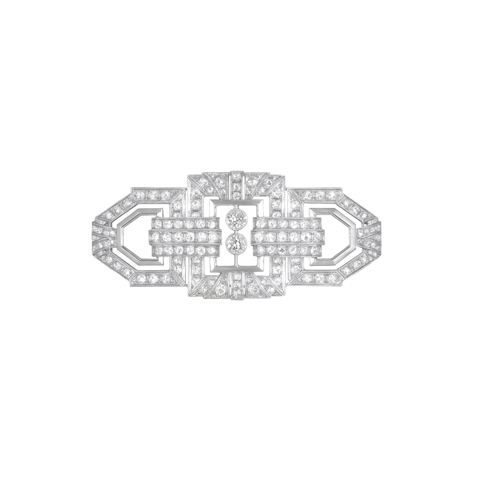 Spilla - 18 carati Oro bianco - 6.40ct. tw. Diamante (Naturale)