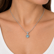 Collana con ciondolo - 18 carati Oro bianco - 3.50ct. tw. Topazio - Made in Italy - Handmade