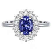 Anello - 18 carati Oro bianco - 1.70ct. tw. Diamante (Naturale) - Tanzanite