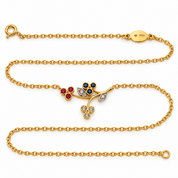 Collana con ciondolo - 18 carati Oro giallo - 0.57ct. tw. Diamante (Naturale) - Rubino